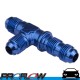 PROFLOW Bulkhead Male AN -12 (12AN) Flare Tee On Run Fitting Blue