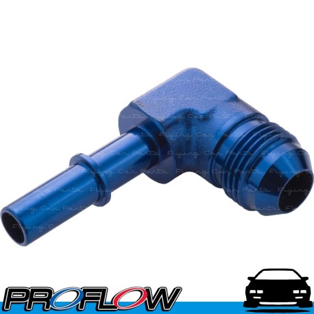 PROFLOW Male 5/16" Quick Connect To Male AN -6 (6AN) 90 Degree Fitting Blue