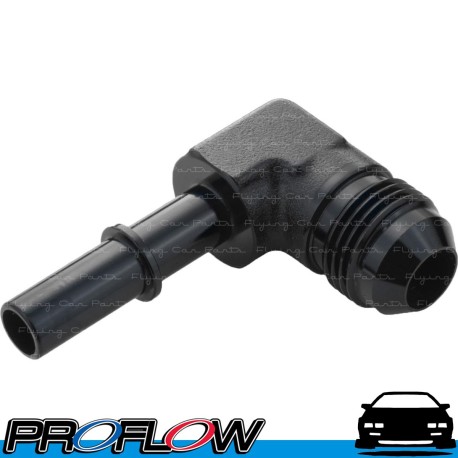 PROFLOW Male 3/8" Quick Connect To Male AN -6 (6AN) 90 Degree Fitting Black