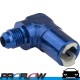 PROFLOW Female 5/16" Quick Connect To Male AN -6 (6AN) 90 Degree Fitting Blue