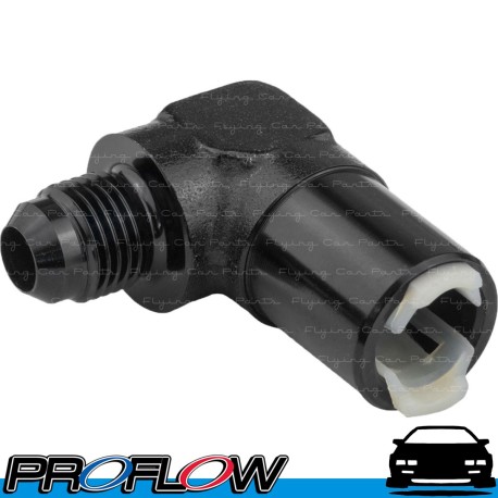 PROFLOW Female 3/8" Quick Connect To Male AN -6 (6AN) 90 Degree Fitting Black