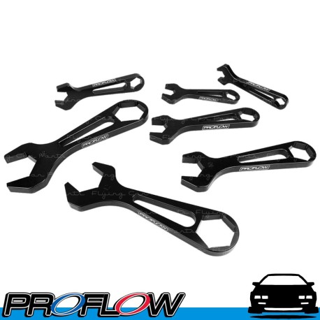 PROFLOW Billet Aluminium Single Ended AN Wrench 7 Piece Spanner Set