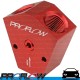 PROFLOW Red Aluminium Billet Fuel Y Block Splitter 3/8" NPT In 3/8" NPT Out