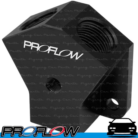 PROFLOW Black Aluminium Billet Fuel Y Block Splitter AN -8 (AN8) In AN-6 (AN6) Out