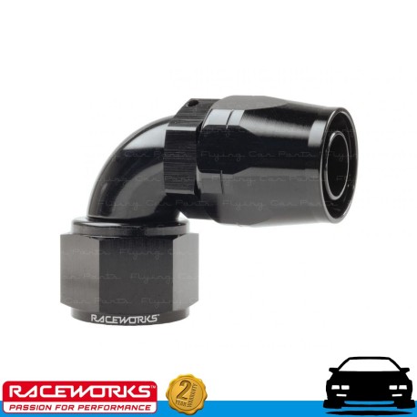 RACEWORKS 100 Series Cutter Hose End AN12 12AN 90deg Fuel Oil E85