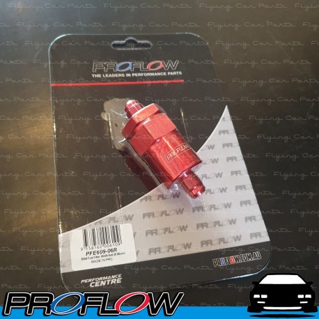 PROFLOW Premium Billet Fuel Filter 30 Micron Male AN -6 (AN6) Red