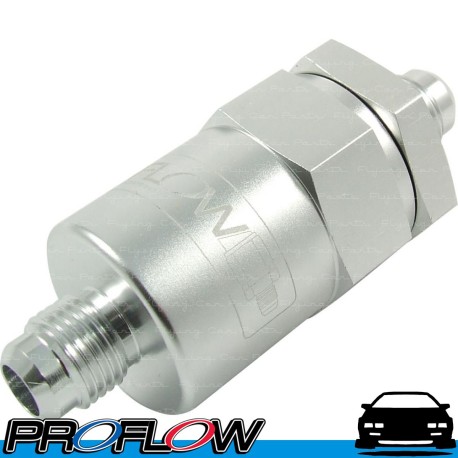 PROFLOW Premium Billet Fuel Filter 30 Micron Male AN -8 (AN8) Silver