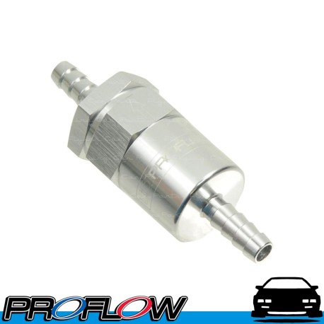 PROFLOW Premium Billet Fuel Filter 30 Micron 5/16" Barb Silver