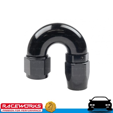 RACEWORKS 100 Series Cutter Hose End AN8 8AN 180deg Fuel Oil E85