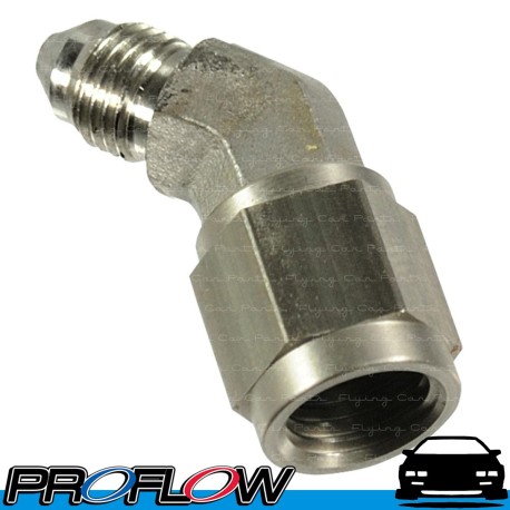 PROFLOW Stainless Steel 45 Degree Male to Female AN -3 (AN3) Fitting