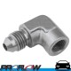 Female 90 Degree Adaptor Fitting 1/8" NPT To Male AN -3 (AN3) Silver