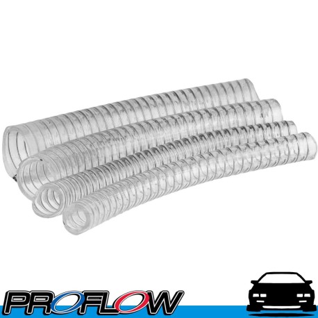 PROFLOW Reinforced Clear PVC Oil Breather Hose 15mm ID Per Metre