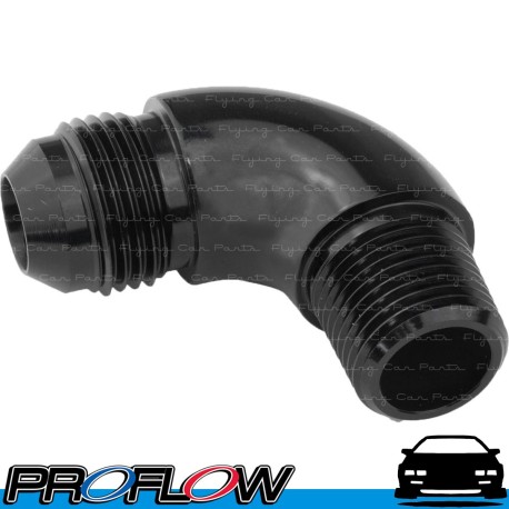 PROFLOW 90 Degree 1/4" NPT To Male AN -6 (AN6) Forged Fitting Black