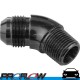 45 Degree 1/4" NPT To Male AN -6 (AN6) Forged Fitting Black