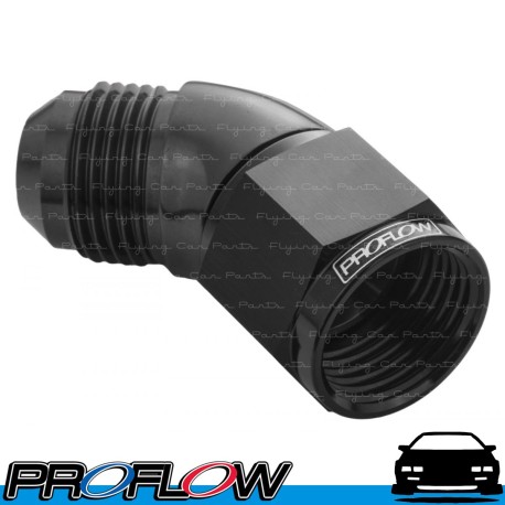 PROFLOW 45 Degree Full Flow Fitting Male To Female AN -4 (AN4) Black