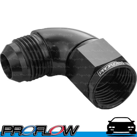 90 Degree Full Flow Fitting Male To Female AN -12 (AN12) Black