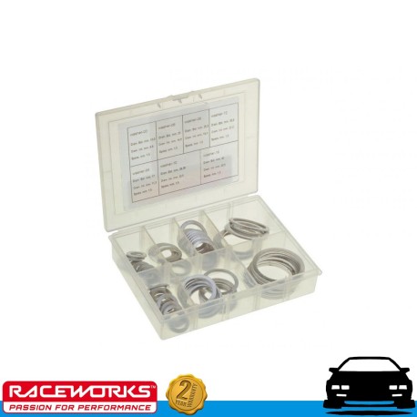 Aluminium Washer Kit 10 of Each Size AN3 3AN to AN16 16AN Fuel Oil E85