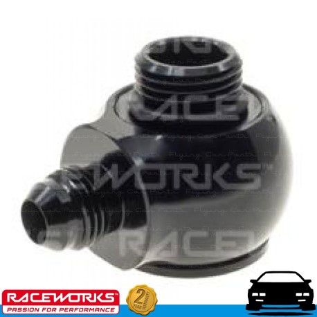 RACEWORKS Low Profile Banjo Adapter Male Flare AN6 6AN to ORB AN8 8AN