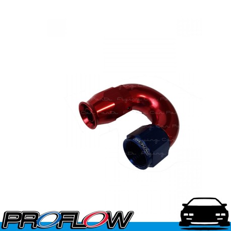 180 Degree Forged Fitting Hose End AN -4 (AN4) Suit PTFE Hose Red/Blue