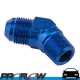 Male Fitting AN -3 (AN3) 45 Degree To 1/8" NPT Blue