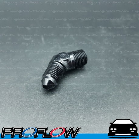 PROFLOW Male Fitting AN -3 (AN3) 45 Degree To 1/8" NPT Black