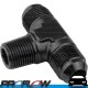 Tee  Flare Fitting 2 x AN -6 (AN6) To 1/4" NPT Black