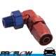 Male Fitting 1/8" NPT 90 Degree To AN -6 (AN6) Hose Red/Blue