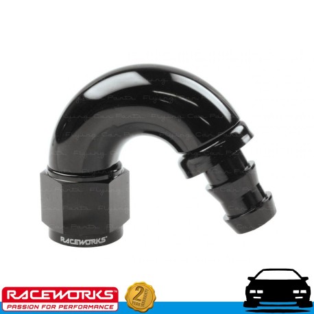 RACEWORKS Fuel Oil E85 Push Lock Hose End AN8 8AN 150deg