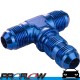 Bulkhead Fitting Tee Flare AN -3 (AN3) Blue