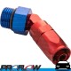 45 Degree Fitting AN -6 (AN6) Hose End To Male AN -4 (AN4) ORB Red/Blue