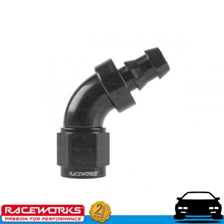 RACEWORKS Fuel Oil E85 Push Lock Hose End AN6 6AN 60deg