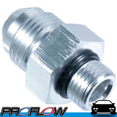 PROFLOW Straight Fitting Male AN -4 (AN4) Flare to AN -8 (AN8) ORB O-Ring Port Silver