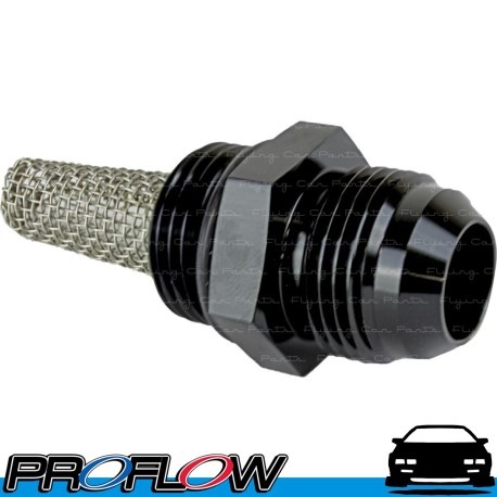 PROFLOW Straight Fitting AN -10 (AN10) ORB O-Ring Port Filter Screen Black