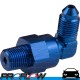 Male AN -4 (AN4) 90 Degree to 1/8" NPT Swivel Fitting Blue