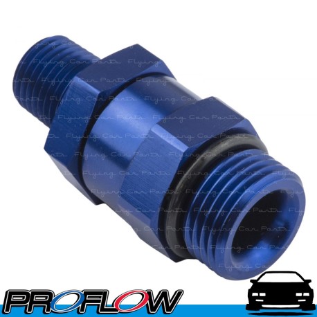  Male 1/4" NPT to Male AN -8 (AN8) O-Ring Swivel Fitting Blue