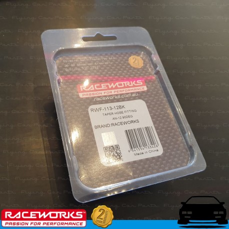 RACEWORKS Taper Hose End AN12 12AN 90deg Fuel Oil E85 Diesel