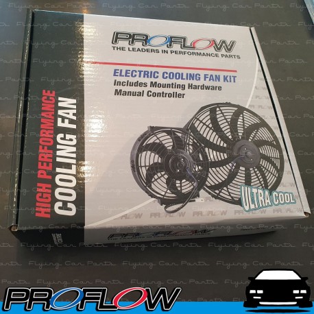 PROFLOW Thermo Cooling Fan 12" Curve Blade Reversable 12V 160W 13Amp 1400CFM