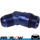 Male AN -6 (AN6) Flare 45 Degree to M12x1.5 Thread Swivel Fitting Blue