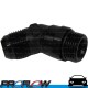 Male AN -6 (AN6) Flare 45 Degree to M12x1.5 Thread Swivel Fitting Black