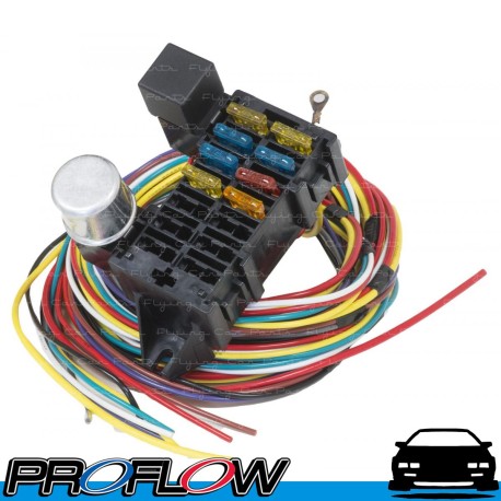 PROFLOW 8 Circuit Universal Wiring Harness Fuse Box Kit