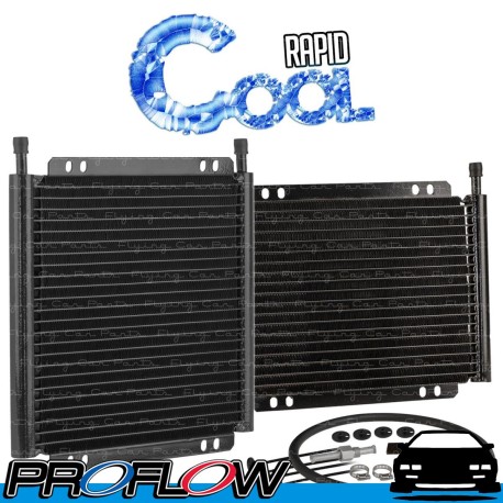 Rapid Cool 11" x 11-3/8" Transmission Cooler 11/32" Push On 24 Row Plate & Fin GVW 22500