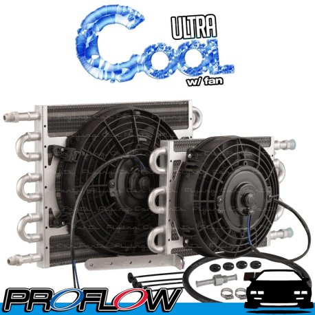 Ultra Cool 7.5" x 12-1/2" Transmission Cooler AN -6 (AN6) Tube & Fin 8" 350CFM FAN GVW 16500