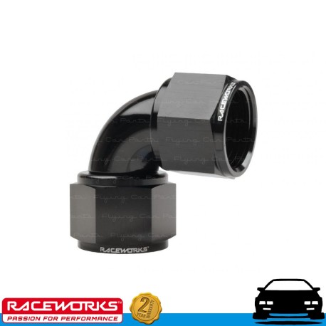 RACEWORKS Female to Female Swivel AN12 12AN 90deg Fuel Oil E85