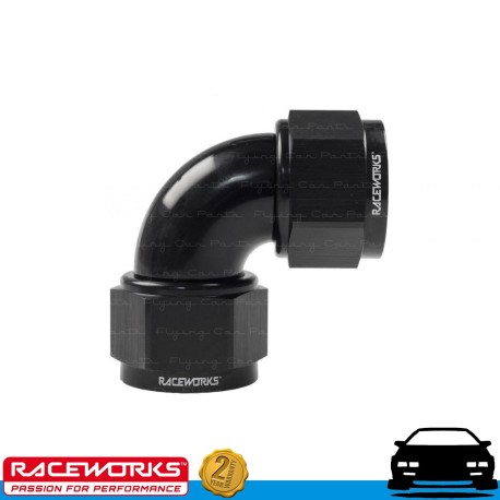 RACEWORKS Female to Female Swivel AN16 16AN 90deg Fuel Oil E85