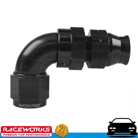 RACEWORKS Female AN6 6AN to 3/8 Tube 90deg Adaptor Fuel Oil E85