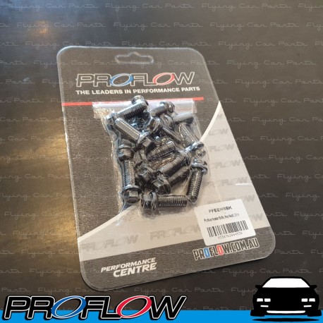 PROFLOW Header Bolts Hex Head 3/8" Custom Oxide Chevrolet Ford x 16 Black