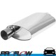 PROFLOW Muffler Oval 409 Stainless Steel Flow Chamber 2.5" Side In to Centre Out