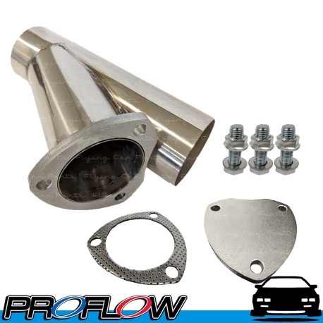 PROFLOW Stainless Steel Exhaust Bypass Cut Out Y Pipe 3.5"