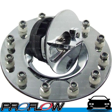 PROFLOW Fuel Cell Tank Flush Mount Cap 12 bolt Aluminium (Series 1) Black