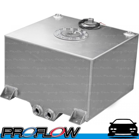 PROFLOW Aluminium Fuel Cell Tank 5g 19L 300x260x260mm 2 x AN -12 Outlets Natural